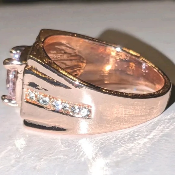 3CT Round Cut Lab Created Diamond Men's Ring 14K Rose Gold Plated